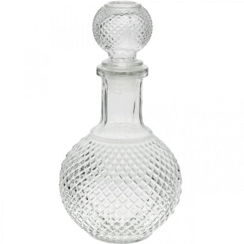 Floristik24 Carafe à whisky avec couvercle Carafe en verre H20.5cm