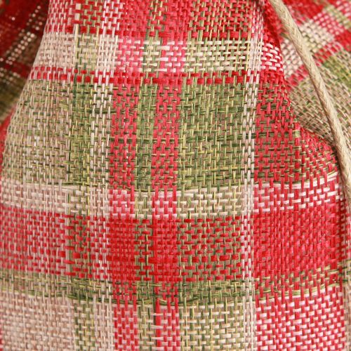 Floristik24 Sac cadeau à carreaux en tissu Renne de Noël 22×28cm 5 pcs