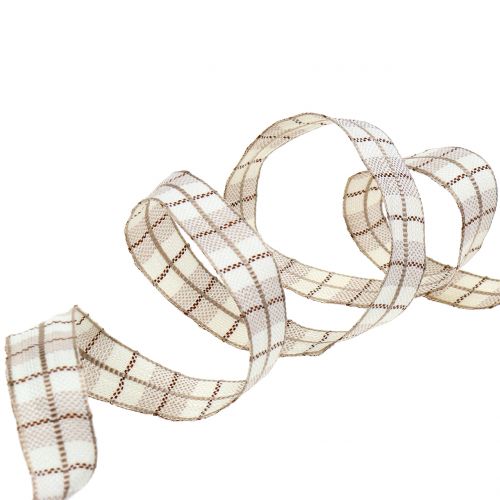 Floristik24 Karoband marron clair 15mm 15m