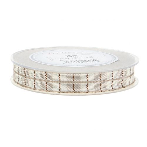 Floristik24 Karoband marron clair 15mm 15m