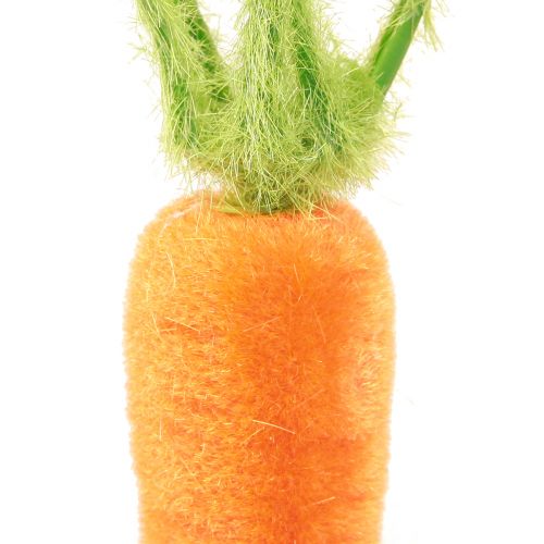 Article Carotte déco carottes floquées orange vert H23cm 8 pcs