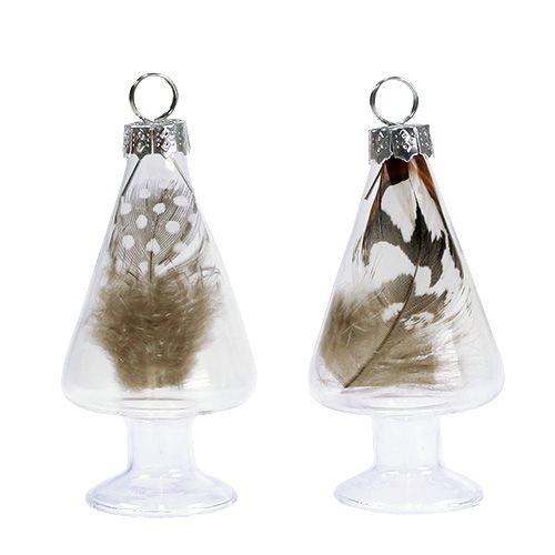 Floristik24 Porte-cartes en verre avec ressort 4cm x 8cm clair 2pcs