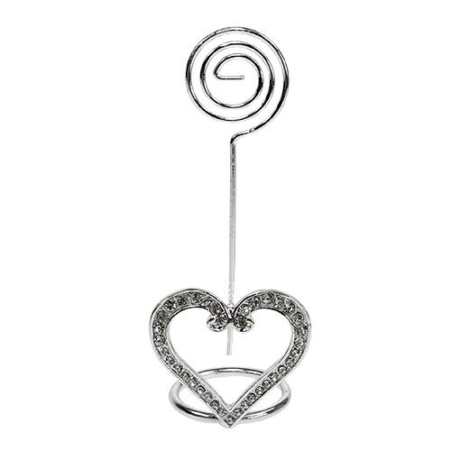 Coeur porte-carte argenté pour table 4 cm 6 p.