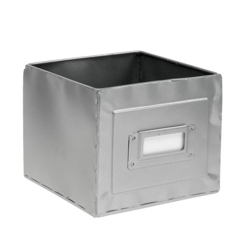Floristik24 Boîte jardinière en métal avec enseigne 12x12x10,5cm