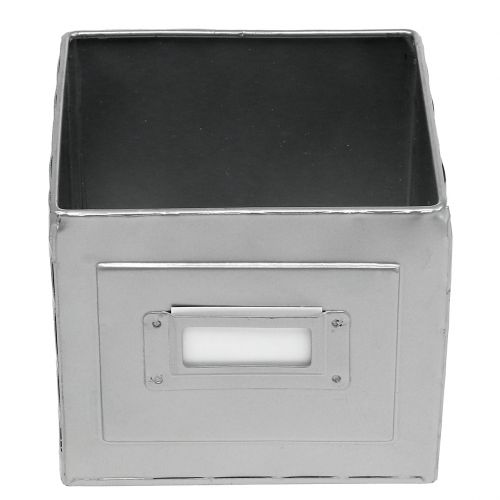 Floristik24 Boîte jardinière en métal avec enseigne 12x12x10,5cm