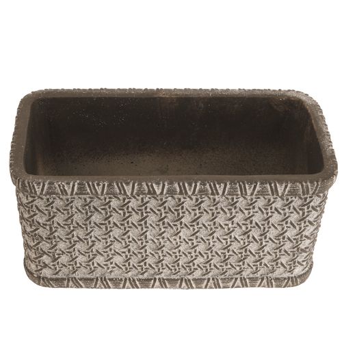 Article Jardinière Jardinière Bol en Céramique Marron, Blanc 23×11×11cm