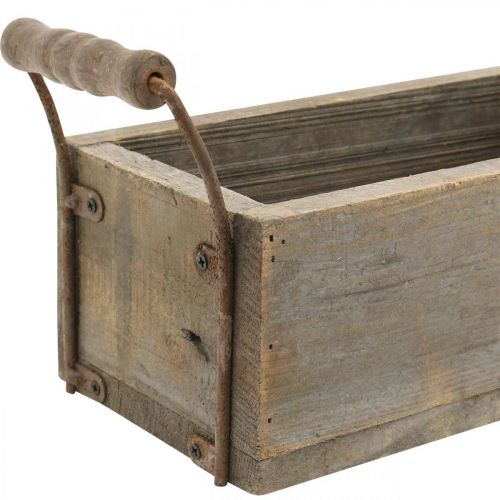 Floristik24 Jardinière, boite décorative, boite en bois avec anses, boite artisanale Shabby Chic L25cm H10cm