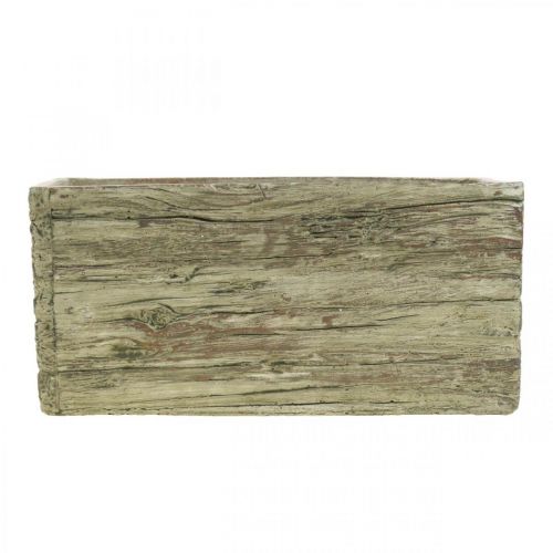 Article Jardinière béton rectangulaire aspect bois marron 23×10.5cm H11cm