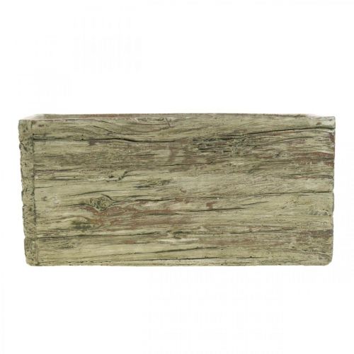 Floristik24 Jardinière béton rectangulaire aspect bois marron 23×10.5cm H11cm