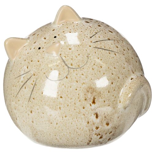 Article Figurine décorative de chat en céramique, forme ronde, pour salon ou chambre, 13 cm, lot de 2