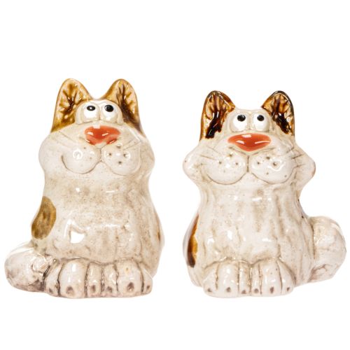 Article Figurines décoratives de chats en céramique, figurines d'animaux amusantes pour la décoration du salon, 8 cm, lot de 4
