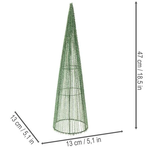 Cônes à fleurs en métal vert, pour compositions florales, 62 cm, lot de 2 | Floristik24.be