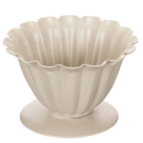Bol, gobelet, calice de fleur, décor couleur crème, 9 cm