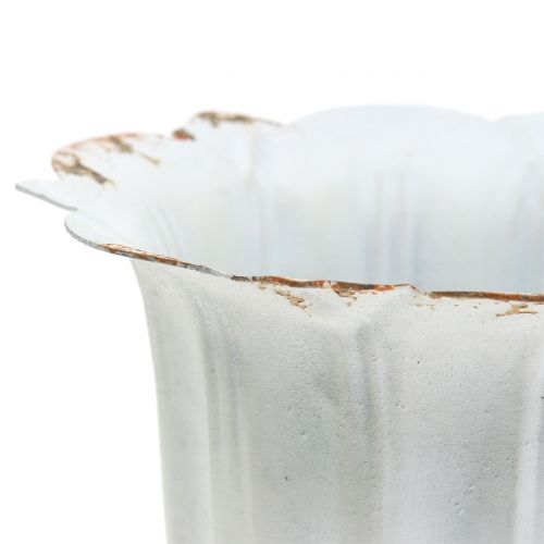 Floristik24 Gobelet Antique Blanc Rustique Ø12cm H14cm