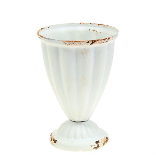 Floristik24 Calice à l'ancienne blanc Ø9cm H12.6cm