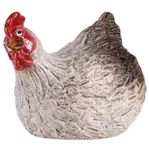 Article Poulet décoratif en céramique, figurine de décoration de Pâques amusante 16×12×12cm