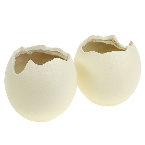 Floristik24 Oeuf en céramique crème ouverte H12cm 2pcs