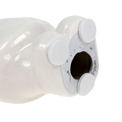 Floristik24 Figurine en céramique Père Noël 11cm Blanc, Argent 8pcs
