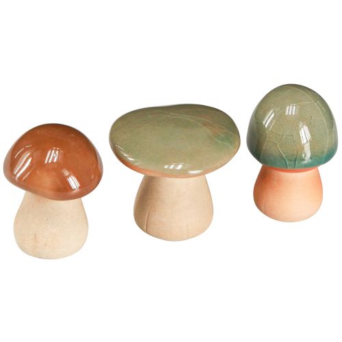Article Décoration champignons en céramique marron vert bleu décoration en céramique Ø4/5cm 6 pcs