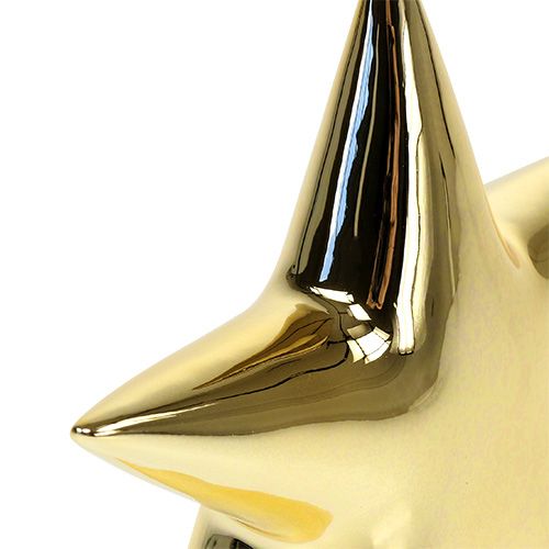 Floristik24 Etoile en céramique or 18cm debout 2pcs