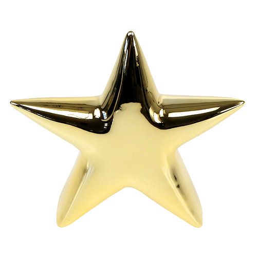 Floristik24 Etoile en céramique or 18cm debout 2pcs