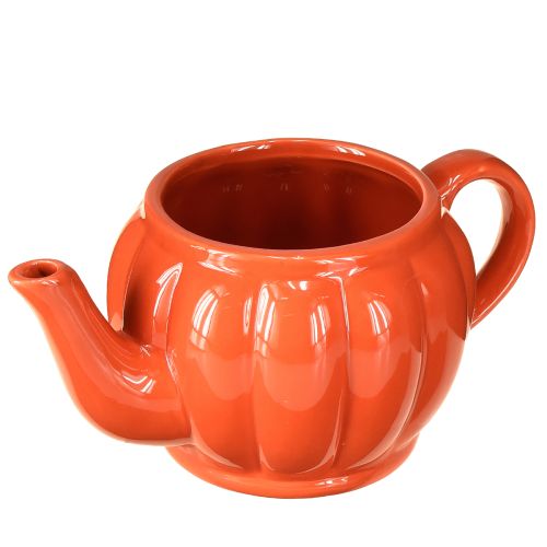 Floristik24 Pot de fleurs en céramique théière orange assorti 21,5 × 13 × 10 cm 2 pièces