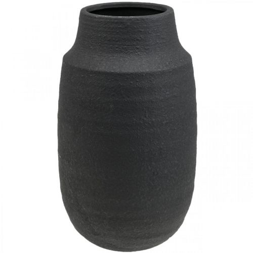 Article Vase en céramique vase à fleurs noir vases décoratifs Ø17cm H34cm