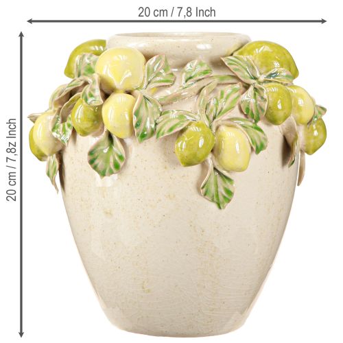 Article Vase Céramique Décoration Citron Vert Méditerranéen Jaune H19cm
