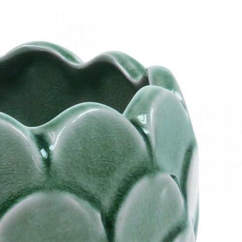 Floristik24 Cache-Pot Céramique Vintage Vert Craquelé Glaçure Ø17cm H15cm
