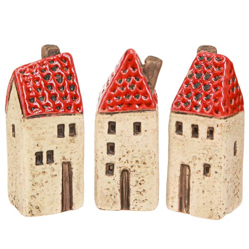 Floristik24 Maisons en céramique, petites maisons décoratives, décoration d'automne, H8cm, 6 pièces