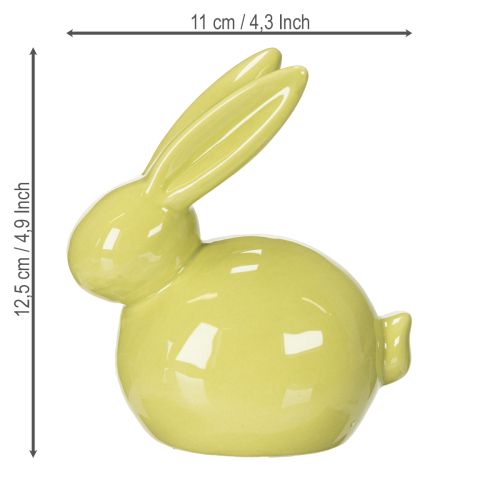 Article Lapin en céramique, figurine décorative pour Pâques élégante, 11 × 6,5 × 12,5 cm, lot de 3