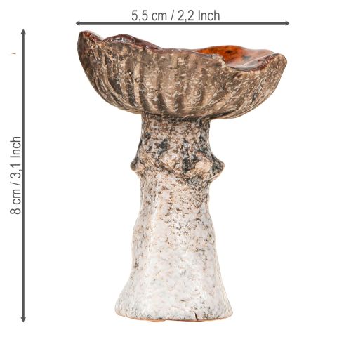 Article Champignons en céramique décoration en céramique champignons orange jaune marron 8cm 3 pcs