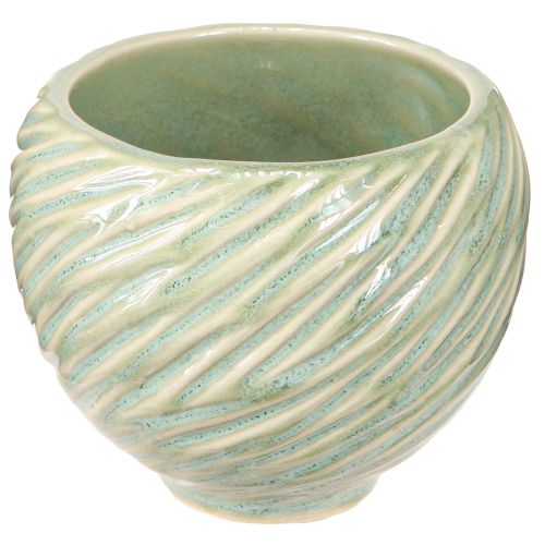 Article Bols en céramique au design spirale vert Ø9cm H7cm 4pcs