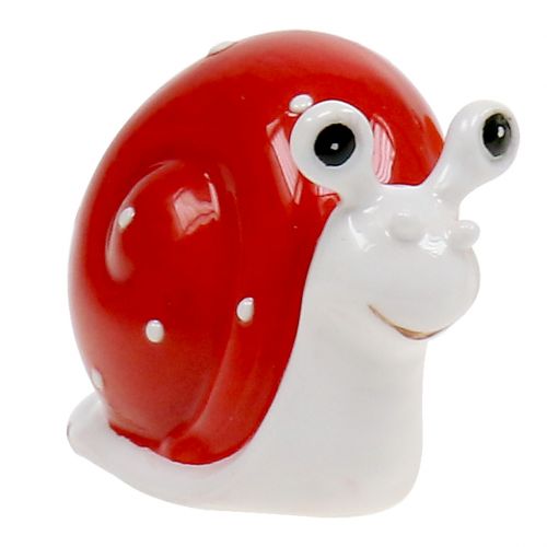 Floristik24 Escargot en céramique 6,5 cm - 7,5 cm vert, orange, rouge 6pcs