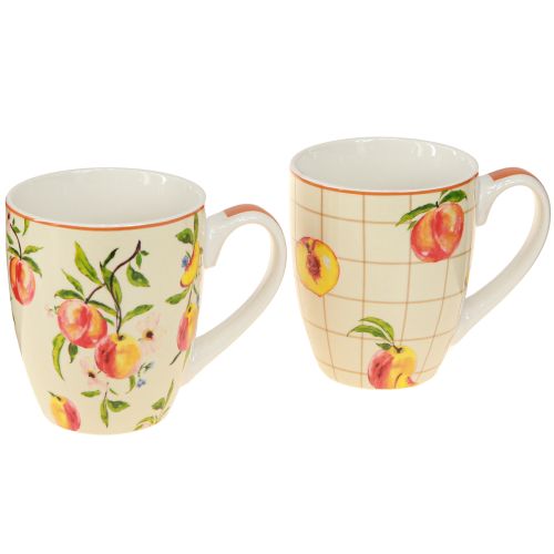 Floristik24 Tasse en céramique mug pêches décoration céramique H10,5cm 2pcs