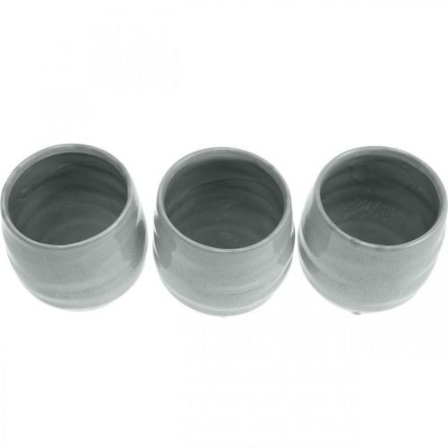 Floristik24 Jardinière, céramique pour la plantation, pot décoratif ondulé Ø12,5cm 3pcs