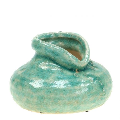 Floristik24 Vase en céramique bleu antique H9cm