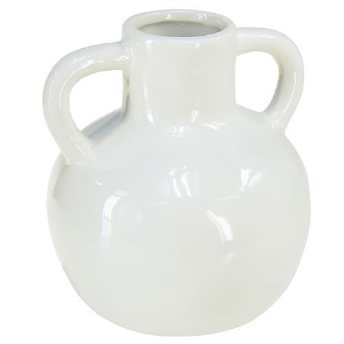 Floristik24 Vase en céramique vase blanc à 2 anses en céramique Ø7cm H11.5cm