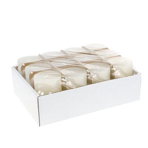 Floristik24 Bougie crème 50mm x 80mm colorée 12pcs