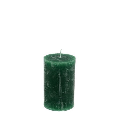 Floristik24 Bougie vert foncé 50 x 80 mm teintée dans la masse 12 p.