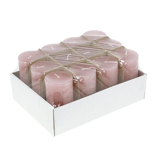 Floristik24 Bougie vieux rose 50 x 100 mm, teintée dans la masse 12 p.
