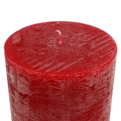 Floristik24 Bougie rouge 50mm x 100mm colorée 12pcs