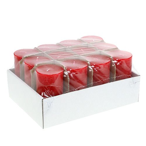 Floristik24 Bougie rouge 50mm x 100mm colorée 12pcs