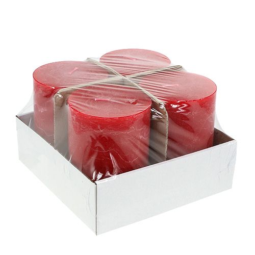 Floristik24 Bougie rouge 85mm x 120mm teinte 4pcs