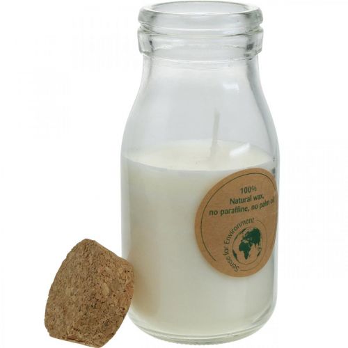 Bougie dans un verre lanterne en cire de soja Bougie de soja blanche H12cm