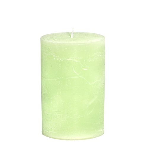 Article Bougie bougies piliers de couleur unie vert citron 85×120mm 2 pcs