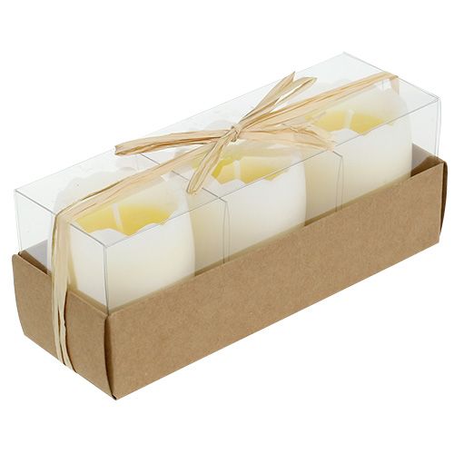 Floristik24 Bougie dans un oeuf jaune 5.5cm 3pcs