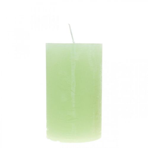 Article Bougies piliers unies vert lime​​​​​​​ 60×100mm 4 pcs