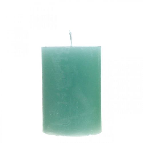 Article Bougies piliers jade vert clair uni 70×100mm 4 pcs