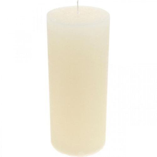 Bougies piliers couleur unie blanc crème 85×200mm 2pcs